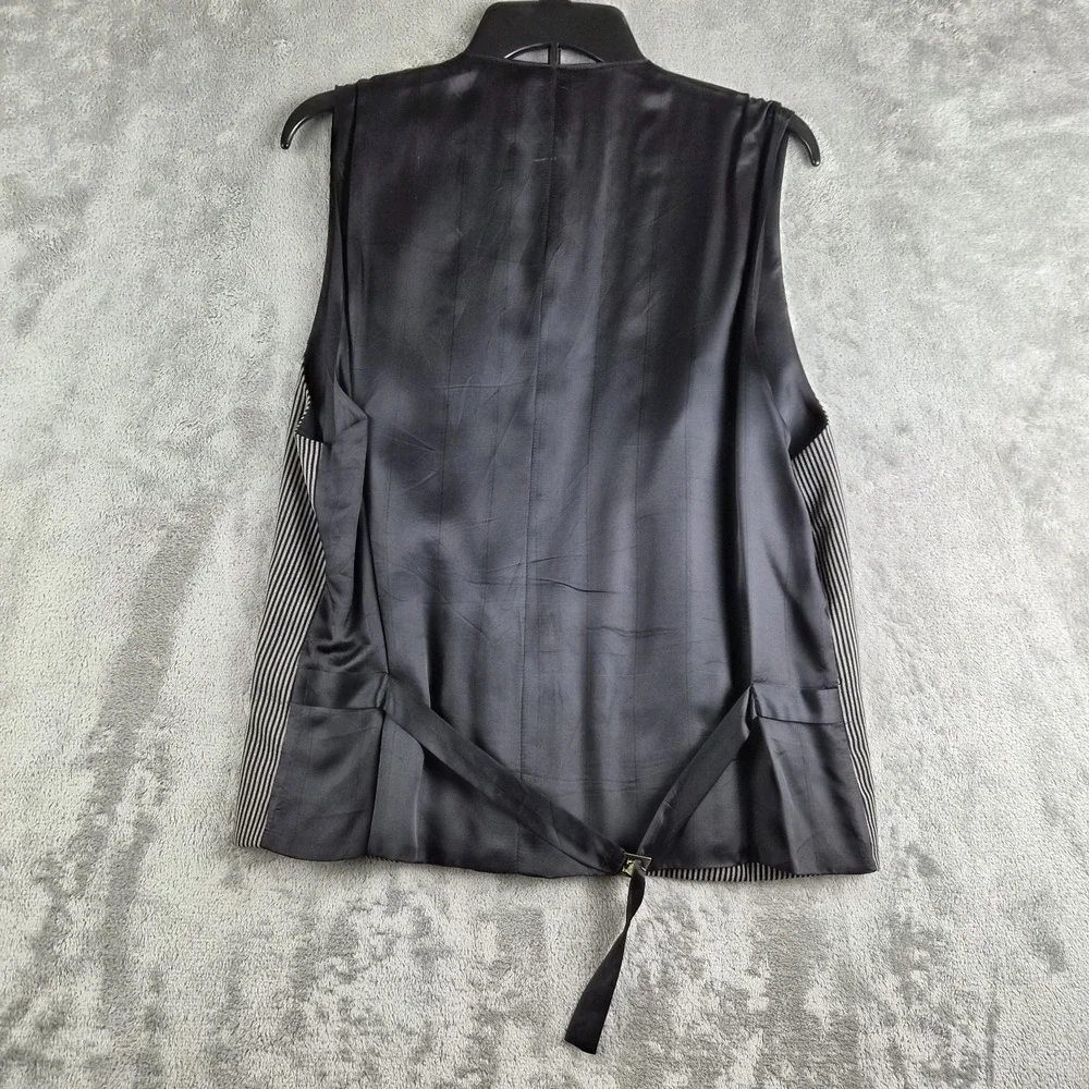 Zanetti Blazer Jacket Vest Grey Black Stripe Moda Biella Extra Fine Merino Italy